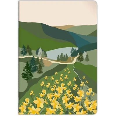 Image de Clairefontaine 83491C Un Cahier Piqué motifs Sapins/Montagne/Jonquilles A4 21x29,7 cm 96 Pages Lignées avec Marge papier Blanc 90g Collection La Vie En Vosges 2 visuels, livraison aléatoire