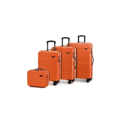 Image de WITTCHEN COMODO Line Ensemble de valises Valise Voyage Bagage Rigide en ABS Serrure TSA Taille (S+M+L+Trousse Toilette) Orange