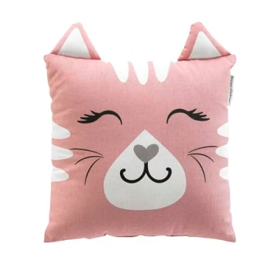 Image de douceur d&#039;intérieur, Coussin (40 x 40 cm) Chatchat, Coton Imprimé, Rose