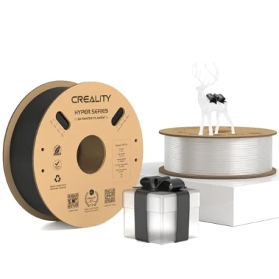 Image de Creality Hyper PETG Filament noir + transparent 1,75 mm 2 kg, pour imprimante 3D, précision dimensionnelle +/ 0,03 mm, matériaux d&#039;impression 3D la plupart des imprimantes