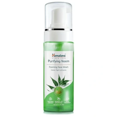 Image de Himalaya Herbals Mousse nettoyante pour le visage à l&#039;extrait de curcuma Nettoyant base plantes sans savon, SLS TESTÉ PAR DERMATOLOGIE 150 ml