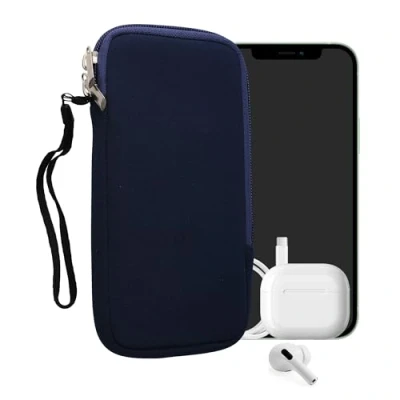 Image de kwmobile Housse Universelle Smartphone Pochette de Protection 17,7 x 8,5 cm pour téléphone Portable XXL 7&quot; en néoprène Bleu foncé