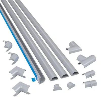 Image de D Line 3015KIT004 Kits de Goulottes, Cachez et Protégez les Câbles Facilement, Goulotte Décorative 4x 30mm (Largeur) x 15mm (Hauteur) 1m Longueurs (4 mètres) Effet Aluminium