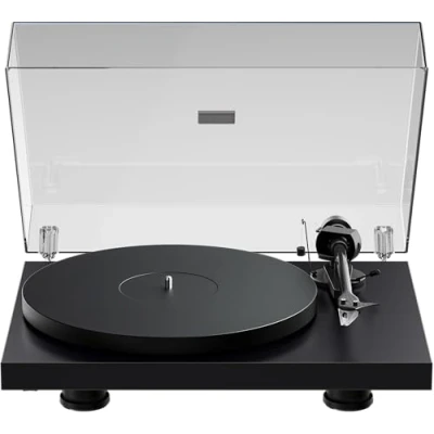 Image de Pro Ject Debut EVO 2, platine audiophile nouvelle génération avec bras en fibre de carbone, sélection électronique la vitesse et cartouche Pick it MM pré montée, fabriquée Europe (satin