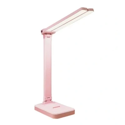 Image de Yopeissn Lampe de Bureau LED 3 Niveaux D&#039;Intensité Variable Tactile Veilleuse Rechargeable USB Protection des Yeux Pliable Rose