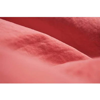Image de L1NK STUDIO Housse de Couette uni lit 135 cm (220X220cm) 100% Coton (Percale 200 Fils) Coral