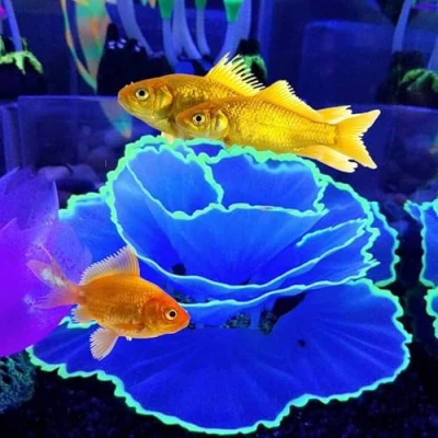 Image de Besimple Corail Artificiel décoratif en résine Effet Lumineux pour Aquarium Bleu