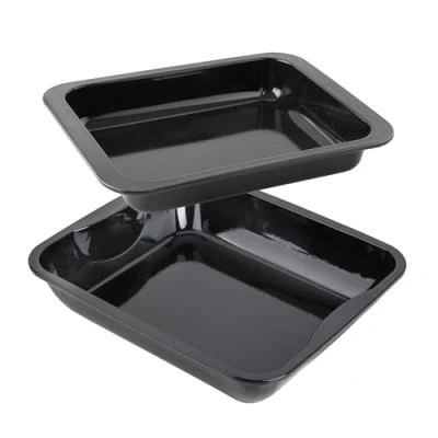 Image de Zenker 9933750 Lot de 2 plats à four rectangulaires, plat a gratin, lasagne, grand rectangulaire xxl, lasagne four, Acier émaillé, 40 x 34 8 cm 33 25 5