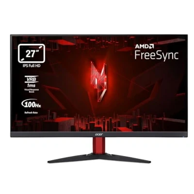 Image de Acer Nitro KG272Ebmiifx Écran PC Gaming 27&quot; Full HD, 100Hz (1920x1080, 16:9, FreeSync, 1ms VRB, 250 Nits, Comfyview, BlueLightShield, 1xVGA/2xHDMI 1.4) Moniteur Inclinable, Couleur Noir
