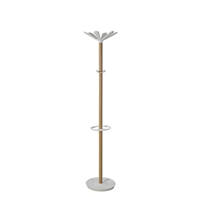 Image de Alba Porte Manteau sur Pied Bois 6 Patères Base Stable Lestée Montage Facile Grande Capacité et Support Idéal Bureau Entrée Maison