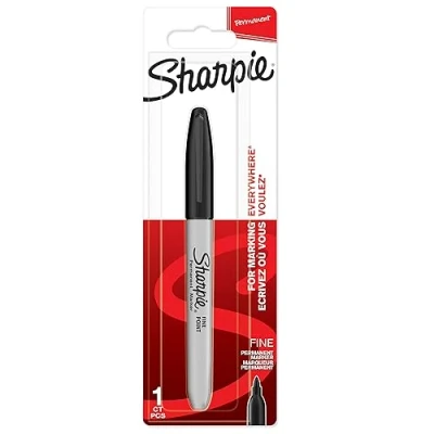 Image de SHARPIE marqueurs indélébiles pointe fine encre noir permanent Lot de 1