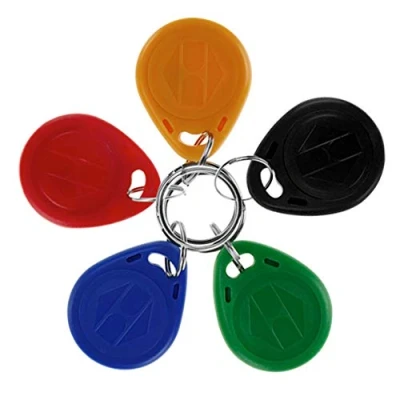 Image de LIBO 125KHz Smart ID Key Tag RFID Carte de contrôle d&#039;accès Proximité EM4100 TK4100 Keyfobs Porte clés NFC Token Badge Holder (100, Couleur Mixte)