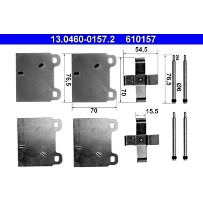 Image de ATE 13.0460 0157.2 Kit d&#039;accessoires, plaquette de frein à disque VOLKSWAGEN: TRANSPORTER 3 Kasten, Bus, 2 Bus