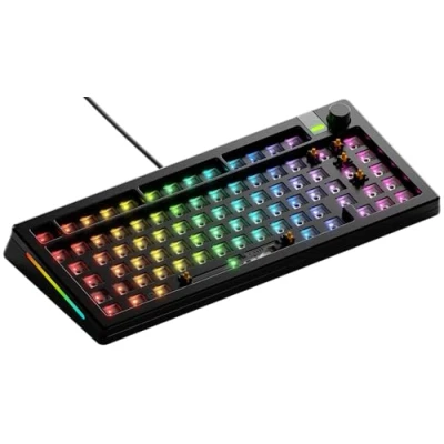 Image de Glorious Gaming GMMK 3 Pro Barebones : kit Clavier personnalisé, molette, Corps alu et Joints modulaires, 75% (Hot Swap), Mousse insonorisante, Plaque de Commutation alu, ISO/UE Noir