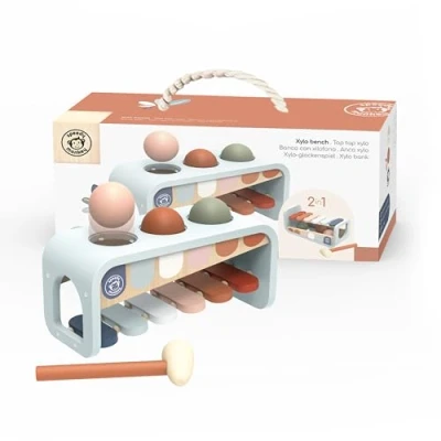 Image de Speedy Monkey Xylo Carillon coloré 26,4 x 10,2 11,3 cm Jouet en Bois pour Enfants Détails soignés Excellente idée Cadeau, SP1010, Multicolore
