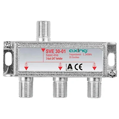 Image de Axing SVE 30 01 Répartiteurs 3 voies Sat Splitter 5 2400 MHz y compris terrestre, avec passage CC
