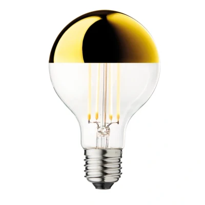 Image de DESIGN BY US Ampoule à tête miroir LED Globe 80, or, E27, 3,5 W, 2.700 K