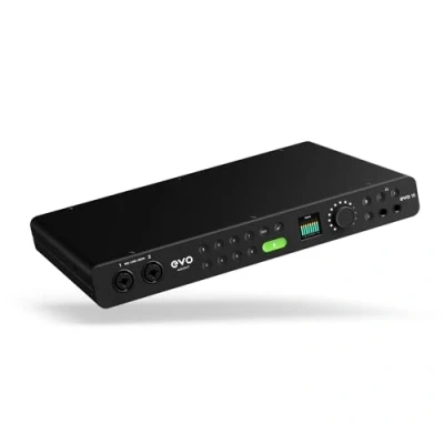 Image de Audient EVO16 Audio Interface, technologie de conversion pointe (24 entrées/sorties, Multichannel Smartgain, écran LCD haute résolution, boucle audio, 8 amplificateurs micro, port USB C), Noir