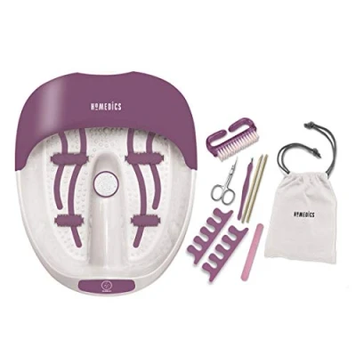 Image de Homedics Kit de Luxe Spa pour Pied et Ongles Rouleaux Massage Noyaux, Pédicure Pierre Ponce Amélioré, Conserve La Chaleur, Pieds Larges, Inclut un Les
