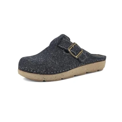 Image de inblu Femme Pantofole Ecofriends, Zoccoli Donna Con Fibbia Regolabile, Suola E Tomaia in Materiale Riciclato Chausson, Avio, 38 EU