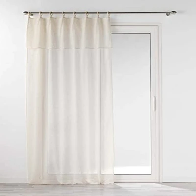 Image de douceur d&#039;intérieur, Voilage à Oeillets Bois (140 x 240 cm) Norine, Effet Lin Tissé