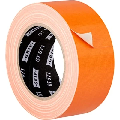Image de GRIP Eventbasics Ruban adhésif en tissu orange 50 mm x 25 m Gaffa Tape GT 571 Très forte adhérence professionnel pour marquage, bricolage, fixation, réparation, etc.