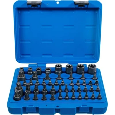 Image de BGS 9839 Jeu d’embouts et de douilles Profil E/T (pour Torx)/Profil T Torx) avec perçage/Profil TP Torx Plus) 52 pièces