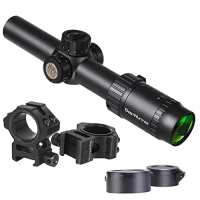Image de WestHunter Optics HD 1 6x24 IR Riflescope, 30mm Tube Red Green Illuminated Reticle Second Focal Plane Tactical Precision 1/5 MIL Shooting Scope A, Picatinny Kit C