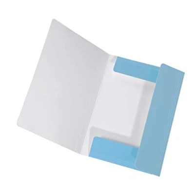 Image de Original Falken PastellColor Chemise, en carton extra résistant, avec 3 rabats et bande élastique, pour format DIN A3, couleur pastel, bleu ciel, l’école