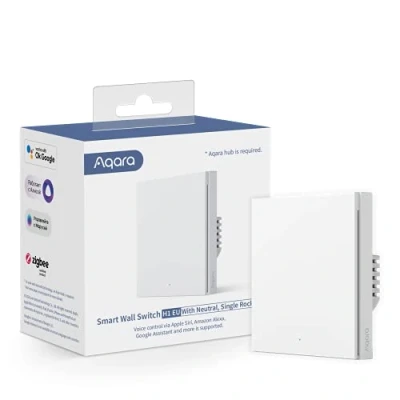 Image de AQARA Interrupteur Mural Intelligent H1 EU (Un seul bouton, Avec neutre), NÉCESSITE HUB, de l&#039;Interrupteur à Télécommande