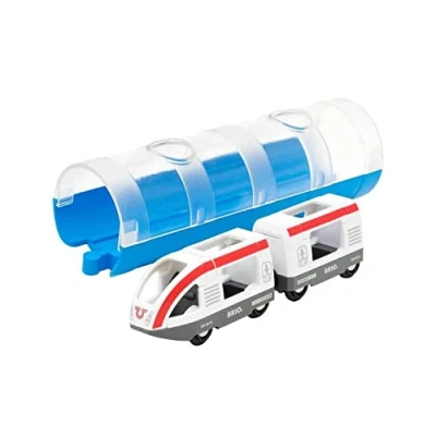 Image de BRIO World 33890 train de Voyageurs et Tunnel pour circuit en bois Système d&#039;attache aimantée Jouet garçons filles dès 3 ans