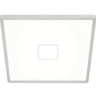 Image de BRILONER Leuchten plafonnier à LED, avec effet de rétroéclairage, 22 watts, 3.000 lumens, 4.000 kelvins, carré, blanc argent, 420x420x29mm (LxlxH)