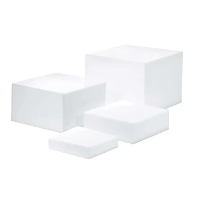 Image de Colcolo Présentoir de Cube Buffet, En Acrylique Blanc pour Cupcakes, Rehausseurs Nourriture Table Fête D&#039;anniversaire, Buffet Mariage, Petite Figurine