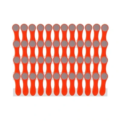 Image de Lot de 48 pinces à linge avec ressorts compression en acier inoxydable et poignée Soft Grip Touch Softtouch Orange Gris