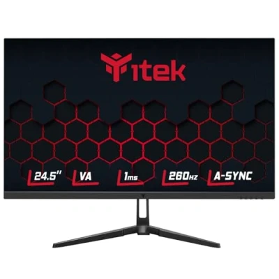 Image de Itek Moniteur GGF 24,5&quot;, écran Plat avec Panneau VA 16:9, résolution FHD 1920x1080, 260Hz, 1ms, connexions HDMI et DP, HDR, synchronisation adaptative