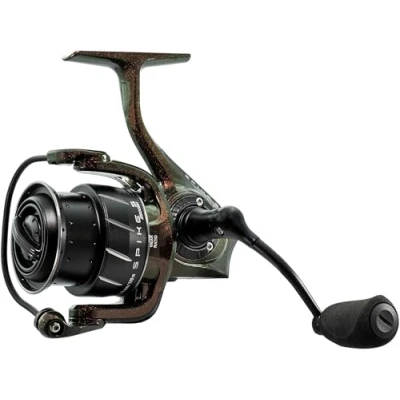 Image de Abu Garcia Moulinet Spike S, pêche aux carnassiers, en Eau Douce, Perche, brochet, Sandre, Noir, Rapport de Vitesse 5.2:1, Robuste et léger, 7 + 1 roulements au Total, 2000 S