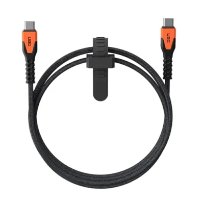 Image de Câble de Charge et Transfert USB C / 60W en Kevlar Rugged 1.5m Noir Argent Neuf