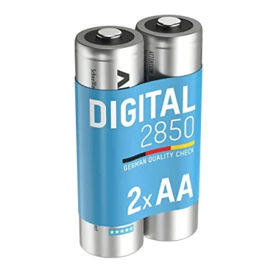 Image de ANSMANN Piles rechargeables HR6 NiMH 2850 mAh 1,2 V (lot de 2) Mignon AA à faible autodécharge Accumulateurs pour appareils énergivores (déclencheur appareil photo, jouet, etc)