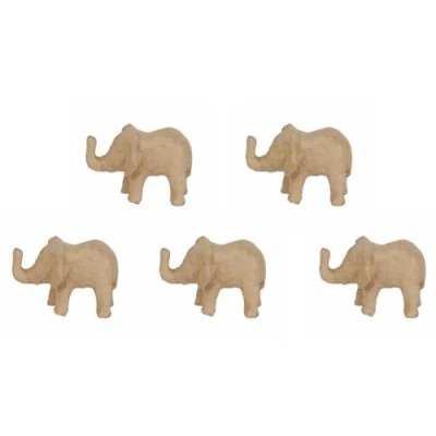 Image de Décopatch AP152Opack Un lot de 5 supports en papier brun pulpé 10x8x7 cm, Eléphanteau