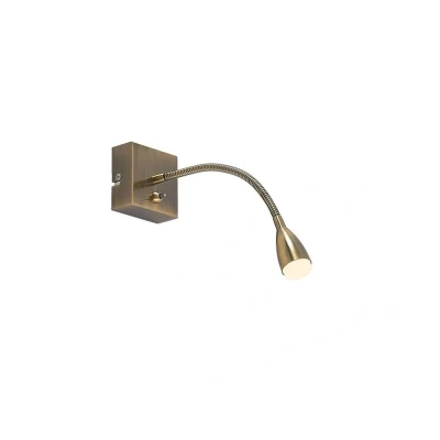 Image de Lindby Jolka lampe de lecture LED, interrupteur, laiton vieilli