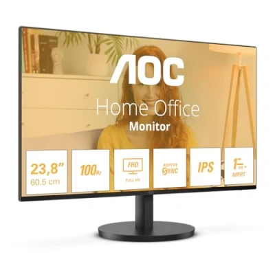 Image de AOC 24B3HA2 Moniteur 24 Pouces Full HD, Haut Parleur intégré (1920x1080, 100 Hz, VGA, HDMI 1.4), Noir