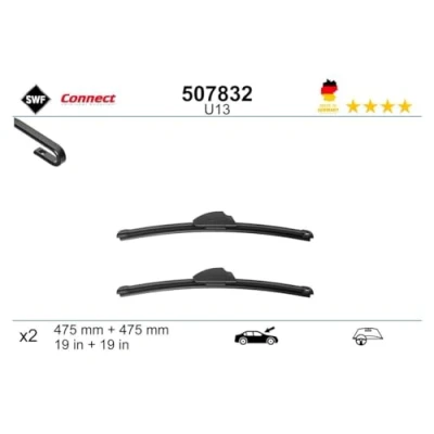 Image de Balai d&#039;essuie glace Swf 507832 avant plat pour véhicules avec direction à gauche MITSUBISHI: L200 / Triton IV Pick up
