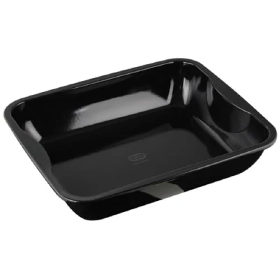 Image de Dr Oetker 1300 Plat à four, de cuisson, poulet, Tian légumes, Acier inoxydable, Email, Noir, 40 cm x 34