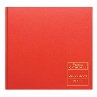 Image de Collins Debden Ltd 061357 Livre d&#039;analyse cathédrale 20 colonnes de caisse 297 x 315 mm 96 pages Rouge