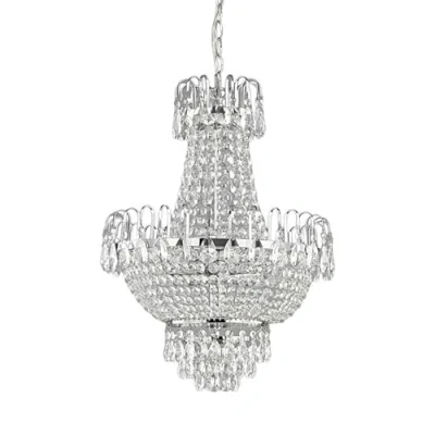 Image de Lindby Suspension Casparia à intensité variable en Transparent Cristal e. a. pour Salon &amp; Salle manger (à 5 lampes, E14), cristal, suspension, lampe, lampe plafonnier