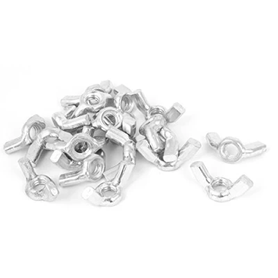 Image de sourcing map 20pcs Écrou Papillon 1/4 Pouce 20 Filetage Carbone Acier Ecrou à Ailettes écrou oreille