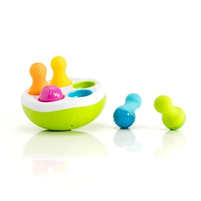 Image de Fat Brain Toys SpinnyPins Spinny Pins Les quilles culbutos bébés, à Ranger, Toucher et Faire osciller. Jouet éducatif pour Enfants de 18mois +, F248, Multicoloured, m