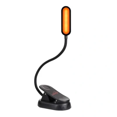 Image de Lampe de lecture ambrée Blocage la lumière bleue Intensité variable LED chaude 1600 K Pour au lit Batterie rechargeable intégrée 1000 mAh Compatible avec Kindle