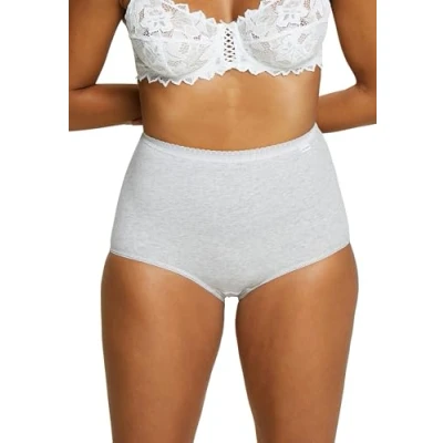 Image de SANS COMPLEXE, Lot de 2 Culottes, Modèle Classique Coton B, Culotte Taille Haute à couvrance élevée, Présence d&#039;élasthanne pour élasticité et Confort, JDR Gris Chiné + Chiné, 40