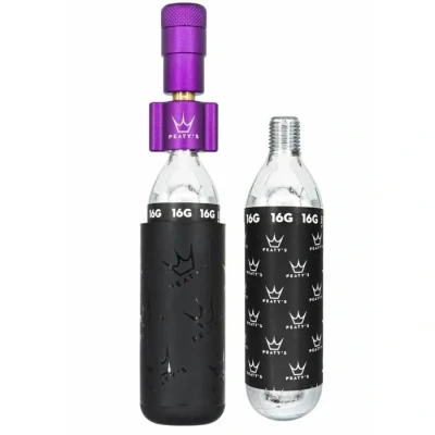 Image de Gonfleur CO2 Holeshot Peaty&#039;s Violet Design linéaire compact unique pour un débit d’air maximal